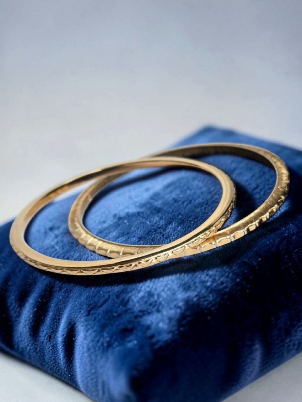 Vintage Crown Trifari Bangles Textured Gold Tone Stacking Bracelets MCM Lot of 2